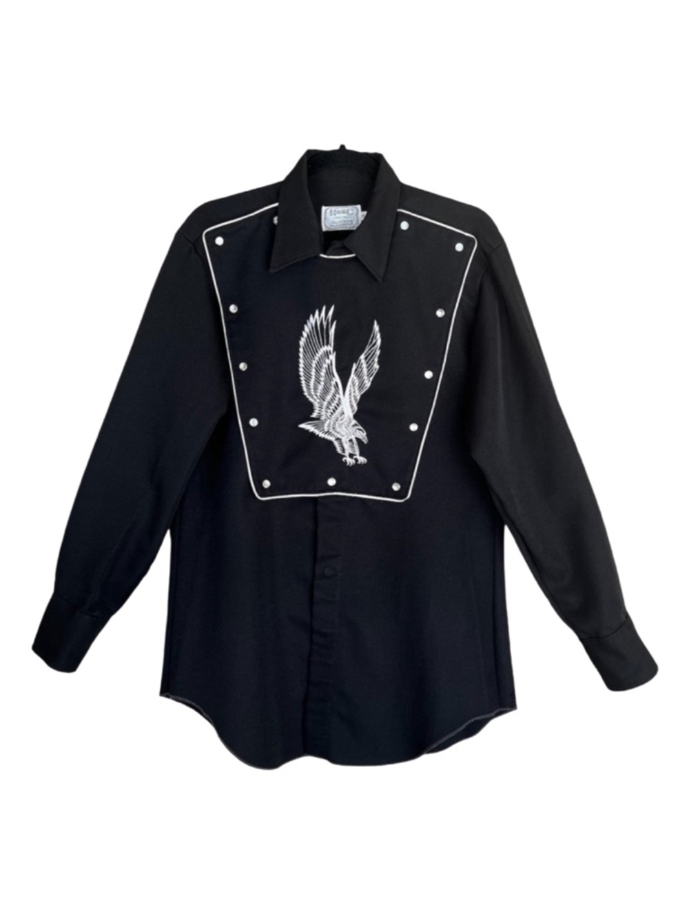 Vintage H Bar C California Ranchwear Embroidered Eagle Bib Front Western Shirt - Picture 1 of 11